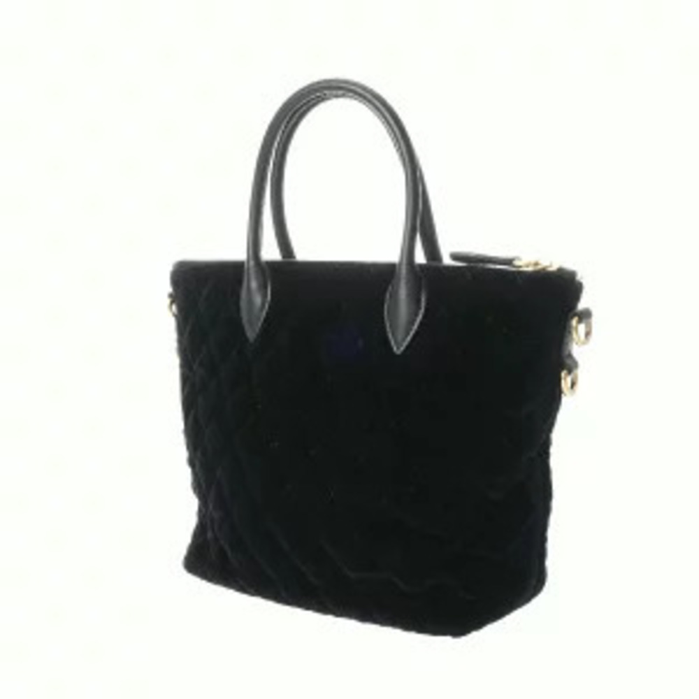 Prada Handbag Leather Velour Black